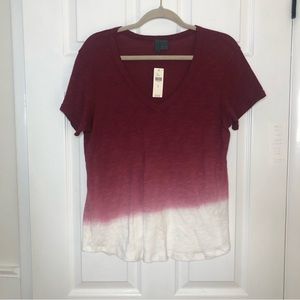 Anthropologie Left of Center Ombré V-Neck Shirt